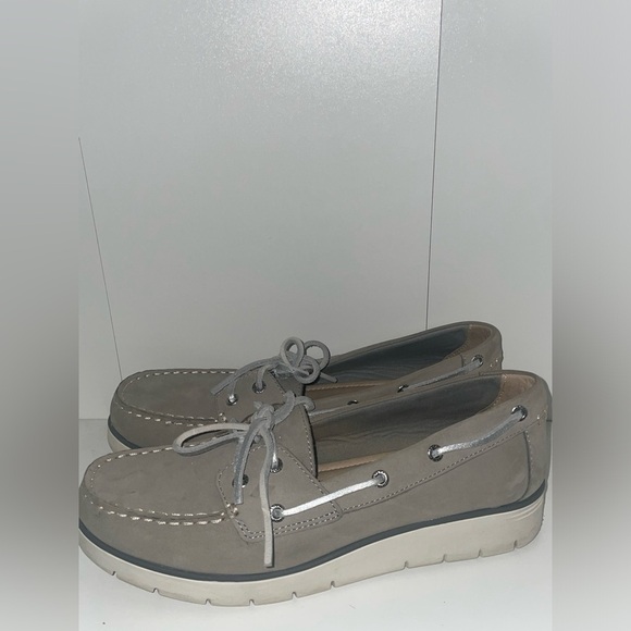Gray suede🩶sperry platforms chunky sneakers platform sneakers boat shoes y2k - Picture 4 of 9